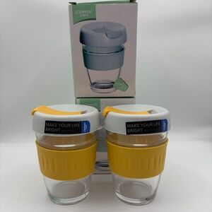 Lovwish Glass Hot/Cold 11.8oz Travel Cups - Set of 2